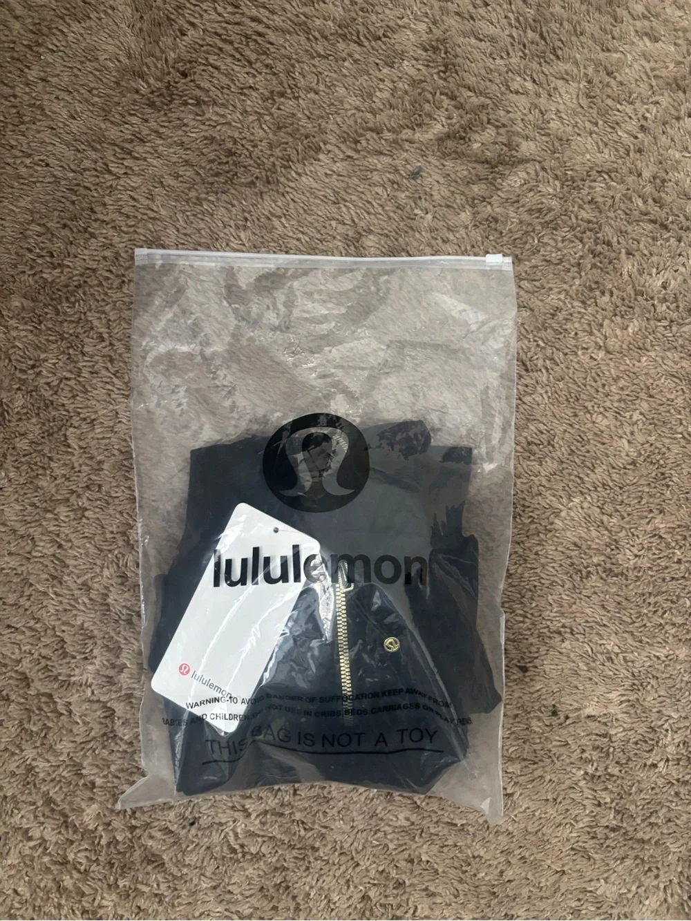 lululemon Black Athletic Jacket with Gold Zipper